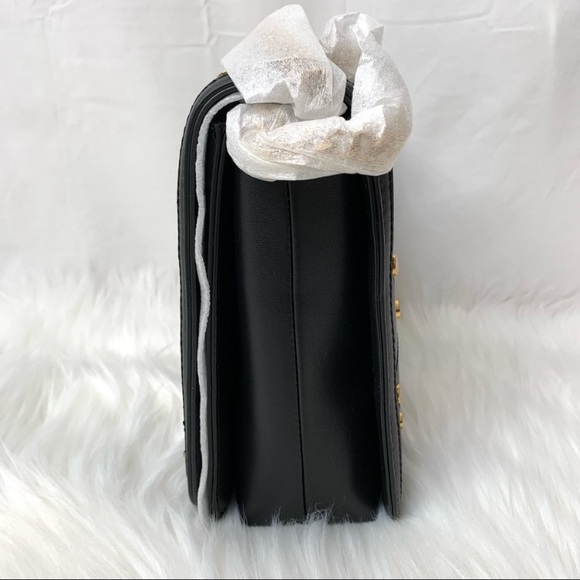 LOVE Moschino Borsa PU Nero Vegan Leather Studded Black Crossbody Bag NWT - Picture 9 of 15